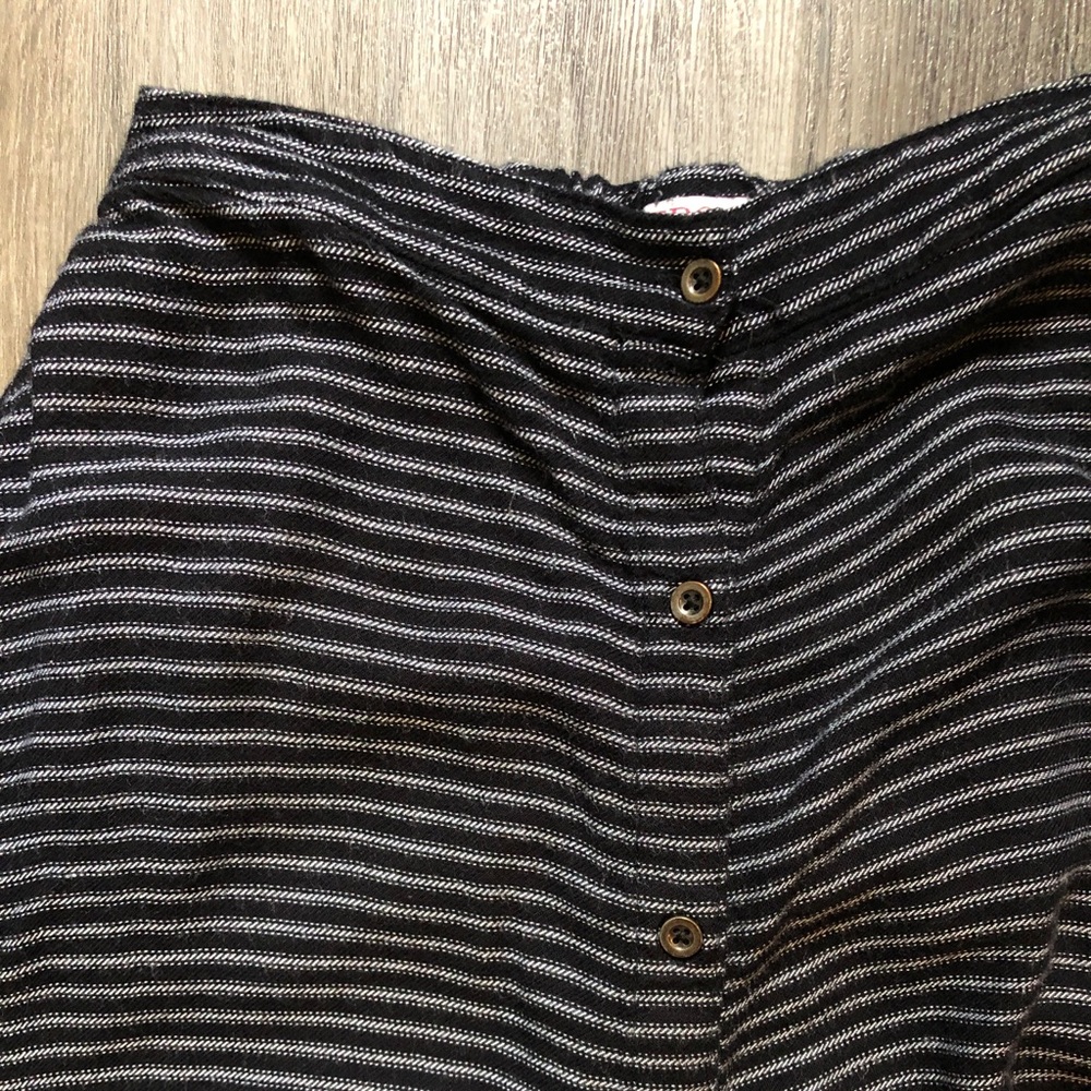 Stripped Button-Up Skirt